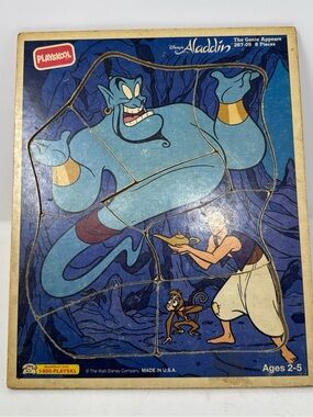 Aladdin "The Genie Appears" Playskool Board Puzzle 287-05 - 8pc - Disney VTG